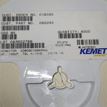 C0603C104K4RACAUTO 100NF 63V 603 KEMET SMD SERAMİK KONDANSATÖR resmi