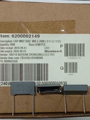 CB24392J3D61D30 3.9NF 2000V 15mm %5 POLYESTER KONDANSATÖR resmi