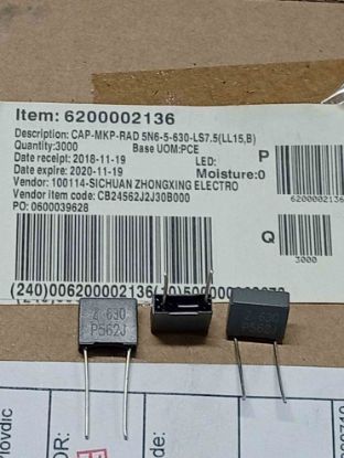 CB24562J2J30B000 5.6NF 630V 7.5mm POLYESTER KONDANSATÖR resmi