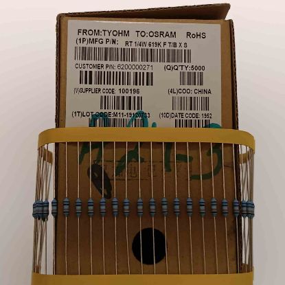 RT1/4W619KFT/BXS 619K 1/4W %1 DİRENÇ resmi