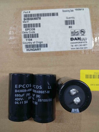 B43508A9687M 680MF 400V 30x55  EPCOS ELKO KONDANSATÖR resmi