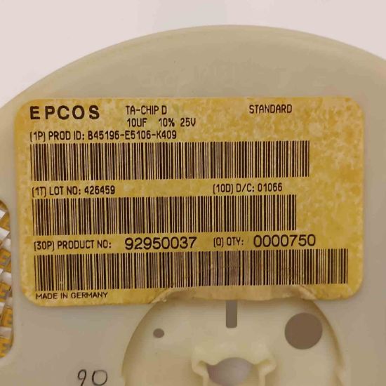 B45196E5106K409 10MF 25V D EPCOS TANTAL KONDANSATÖR resmi