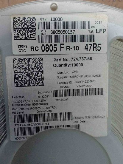 RC0805FR-1047R5 47R5 805 SMD DİRENÇ resmi