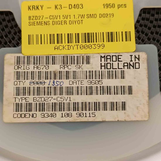 BZD27-C5V1 5V1 1.7W SMD DO219 SIEMENS DİYOT resmi