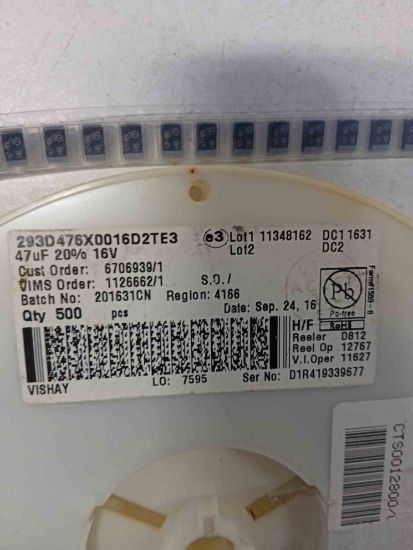 293D476X0016D2TE3 Vishay 16 resmi