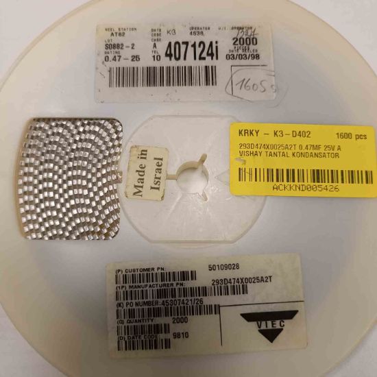 293D474X0025A2T 0.47MF 25V A VISHAY TANTAL KONDANSATÖR resmi