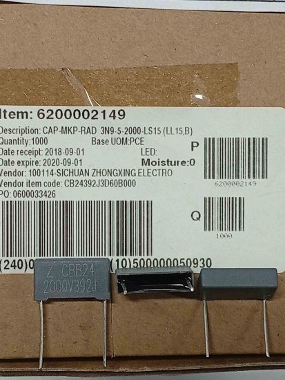 CB24392J3D61D30 3.9NF 2000V 15mm %5 POLYESTER KONDANSATÖR resmi