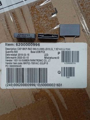 MKP23-700VAC-332JP15 3.3NF 700VAC DOKME XIAMEN TRİMER KONDANSATÖR resmi