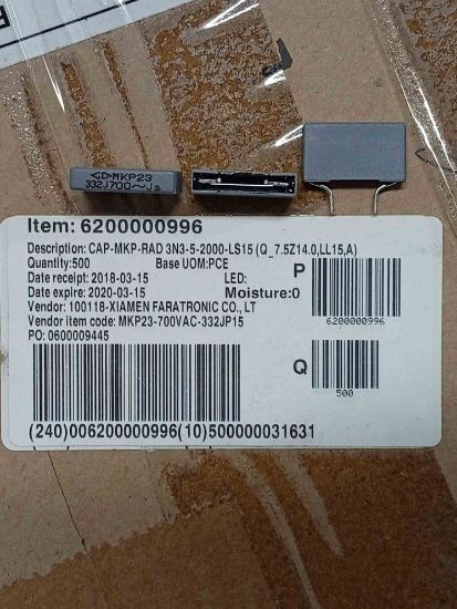 MKP23-700VAC-332JP15 3.3NF 700VAC DOKME XIAMEN TRİMER KONDANSATÖR resmi
