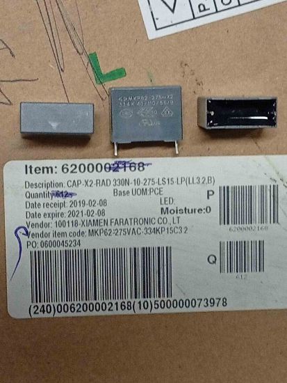 MKP62-275VAC-334KP15C3.2 330NF 275VAC XIAMEN TRİMER KONDANSATÖR resmi