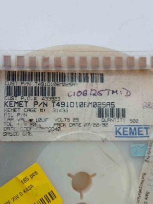 T491D106M025AS 10MF 25V D KASA TANTAL KEMET TANTAL KONDANSATÖR resmi