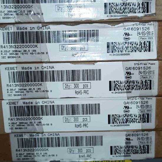 R413N32200000K 220NF 300VAC 22.5 10%|R.41 KEMET POLYESTER KONDANSATÖR resmi