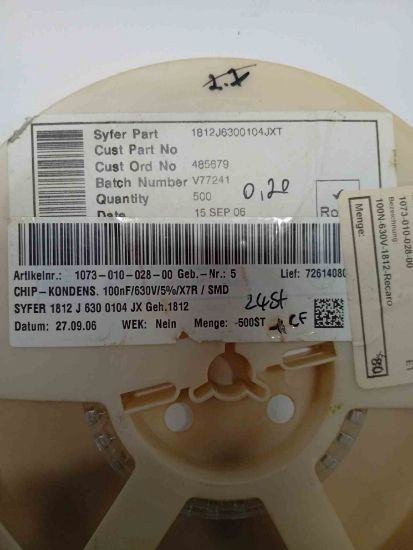 1812J6300104JXT 100NF 630V X7R 1812 SMD SERAMİK KONDANSATÖR resmi