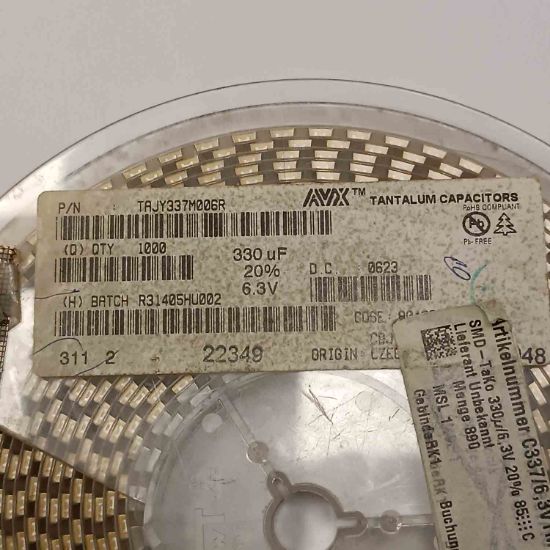 TAJY337M006R 330MF 6.3V Y N/A TANTAL KONDANSATÖR resmi