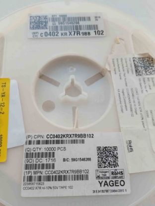 CC0402KRX7R9BB102 50V 1000pF X7R 0402 10% resmi