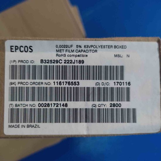 B32529C222J189 2,2NF 63V 5mm EPCOS POLYESTER KONDANSATÖR resmi