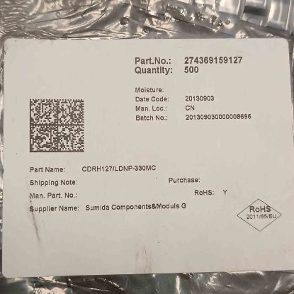 CDRH127/LDNP-330MC 33uH 3.9A 12.3x12.3x8 SUMIDA SMD BOBİN resmi