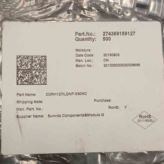 CDRH127/LDNP-330MC 33uH 3.9A 12.3x12.3x8 SUMIDA SMD BOBİN resmi
