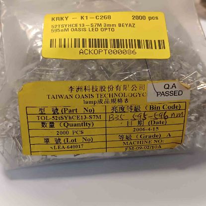 52TSYHCE13-S7M 3mm BEYAZ 595nM OASIS LED OPTO resmi