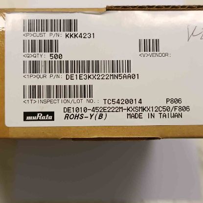 DE1E3KX222MN5AA01 2.2NF 250VAC 10mm SERAMIK MURATA SERAMİK KONDANSATÖR resmi