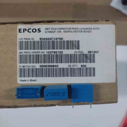 B32522C1275K 2.7MF 100V 15mm POLYESTER KONDANSATÖR resmi