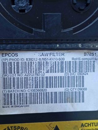 B39202-B7851-K410-S09 SAW FİLİTRE EPCOS Filitre resmi