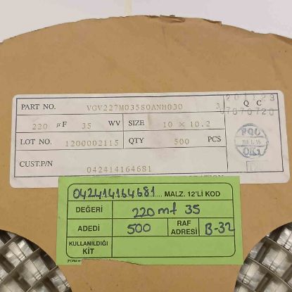 VGV227M035SOANH030 220MF 35V 10x10.2 SMD KONDANSATÖR resmi