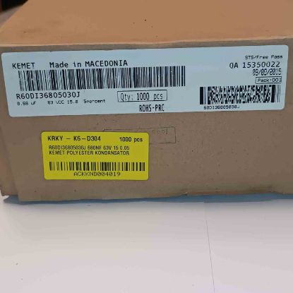 R60DI36805030J 680NF 63V 15 0.05 KEMET POLYESTER KONDANSATÖR resmi