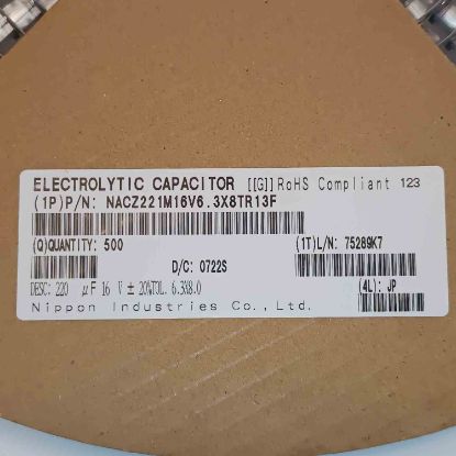 NACZ221M16V6,3X8TR13F 220MF 16V 6.3x8 NIPPON SMD KONDANSATÖR resmi