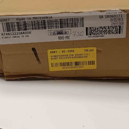 R74NI2220AA00K 22NF 400VAC 15 0.1 KEMET POLYESTER KONDANSATÖR resmi