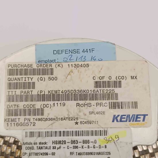 T495D336K016ATE225 33MF 16V D TANTAL KONDANSATÖR resmi