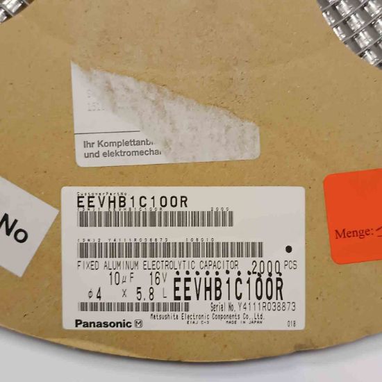EEVHB1C100R 10MF 16V 4x5.8 PANASONIC SMD KONDANSATÖR resmi