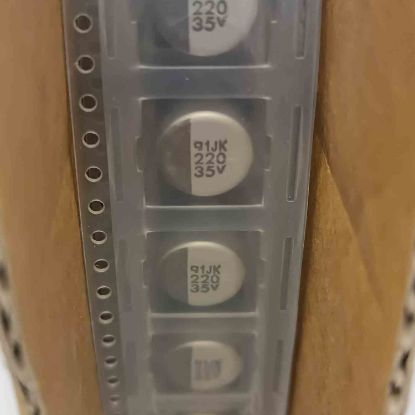 2416RMVK35VE220M 220MF 35V 10x10 SMD KONDANSATÖR resmi