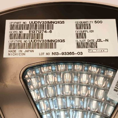 UUD1V331MNQ1GS 330MF 35V 10x10 NICHICON SMD KONDANSATÖR resmi