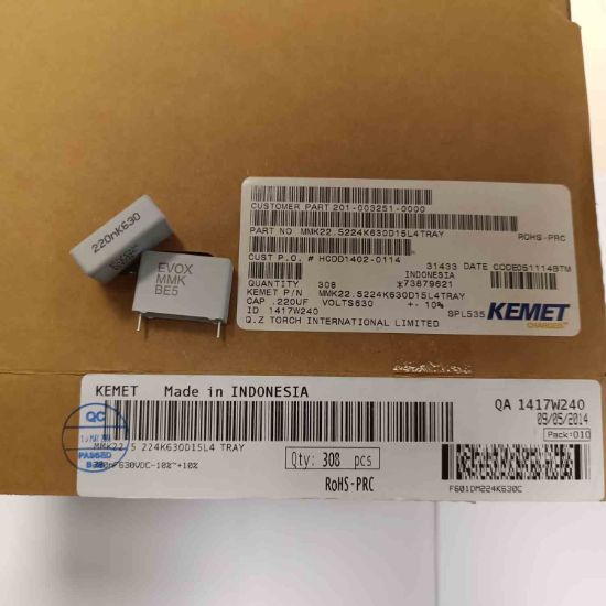MMK22.5 224K630D15L4 TRAY 220NF 630V 22.5 0.1 KEMET POLYESTER KONDANSATÖR resmi