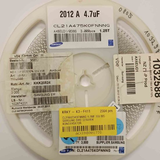 CL21A475KOFNNNG 4.7MF 16V 805 SAMSUNG SMD SERAMİK KONDANSATÖR resmi