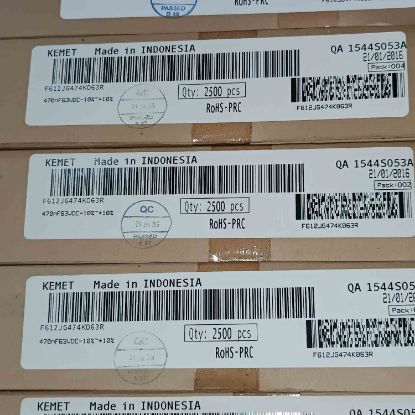 F612JG474K063R 470NF 63V 5 0.1 KEMET POLYESTER KONDANSATÖR resmi