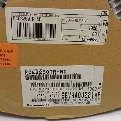 EEVHAOJ221WP 220MF 6.3V 6.3x5.4 PANASONIC SMD KONDANSATÖR resmi