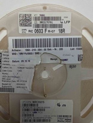 RC0603FR-0718R 18R 603 YAGEO SMD DİRENÇ resmi