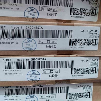 R82IC3100DQ60J 100NF 250V 5 0.05 KEMET POLYESTER KONDANSATÖR resmi