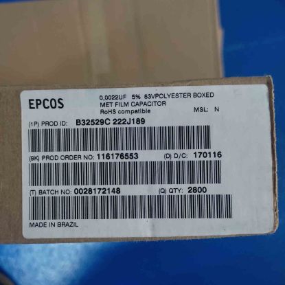B32529C222J189 2.2NF 63V 5mm POLYESTER KONDANSATÖR resmi