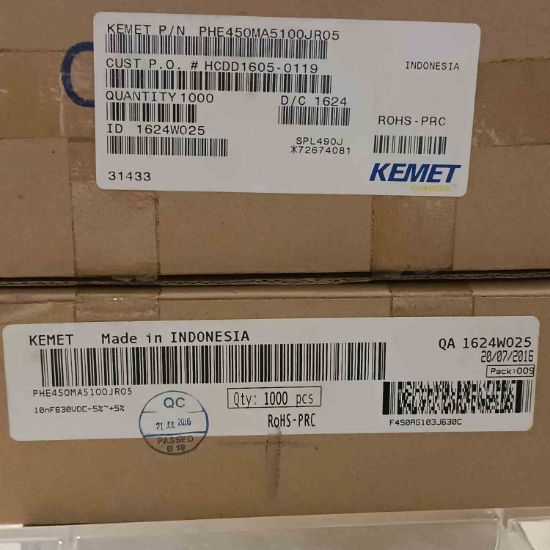PHE450MA5100JR05 10NF 630V 10 0.05 KEMET POLYESTER KONDANSATÖR resmi