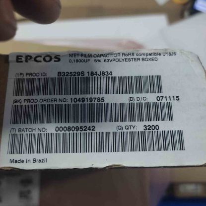 B32529S184J834 180NF 63V 5mm POLYESTER KONDANSATÖR resmi