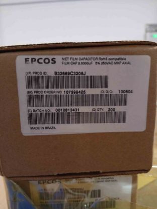 B32669C3205J 2MF 250V AXSIYEL POLYESTER KONDANSATÖR resmi