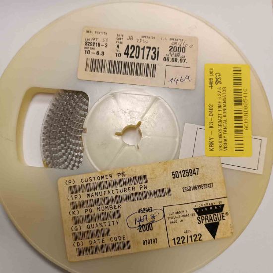 293D106X96R3A2T 10MF 6.3V A VISHAY TANTAL KONDANSATÖR resmi