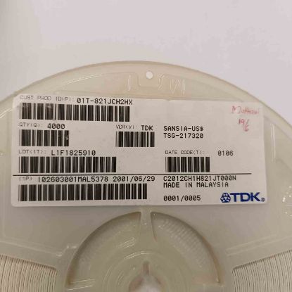 C2012CH1H821JTT000A 820PF 805 TDK SMD SERAMİK KONDANSATÖR resmi