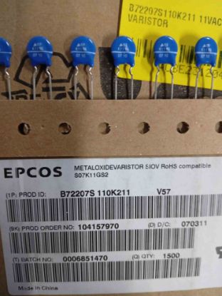 B72207S110K211 11VAC 7mm VARİSTÖR resmi