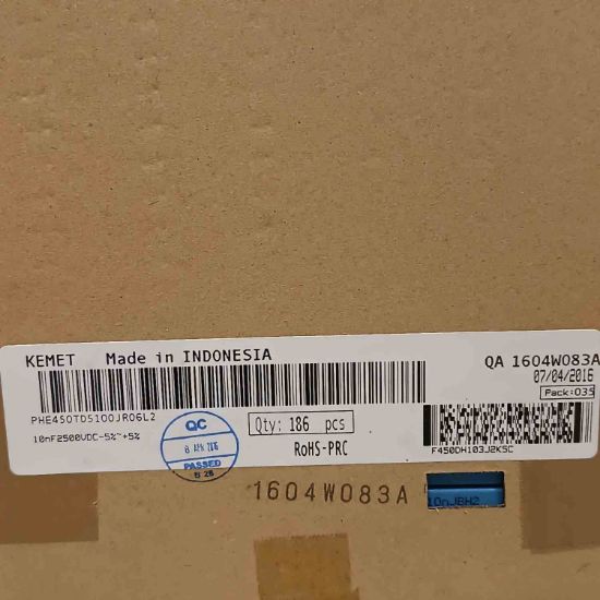 PHE450TD5100JR06L2 10NF 2500V 22.5 0.05 KEMET POLYESTER KONDANSATÖR resmi