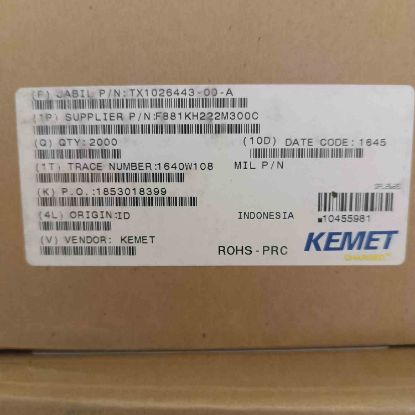 F881KH222M300C 2.2NF 300VAC 7.5 0.2 KEMET POLYESTER KONDANSATÖR resmi