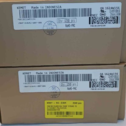 F861BC154M310A 150NF 310VAC 15 0.2 KEMET POLYESTER KONDANSATÖR resmi